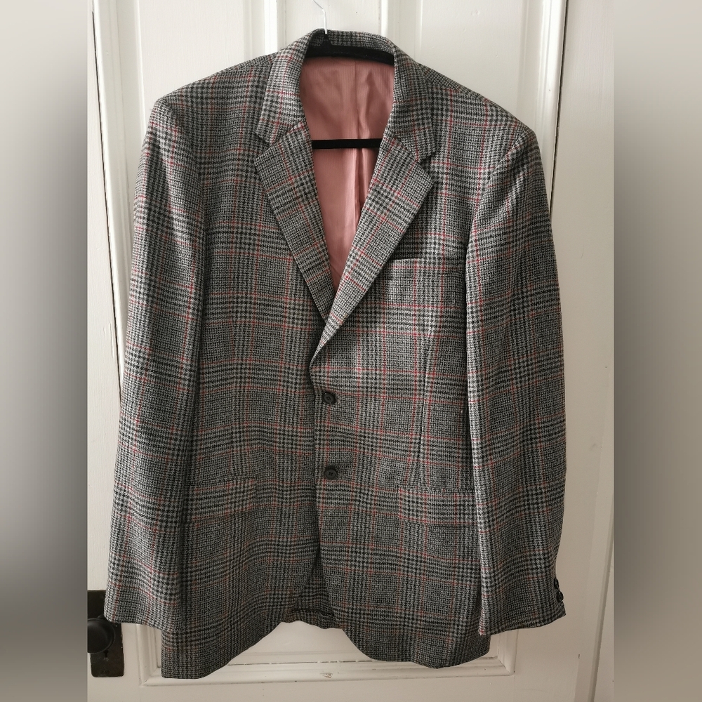 Vintage Mens 70s Unisex Herringbone Classic Tailored 🏴󠁧󠁢󠁳󠁣󠁴󠁿 Wool Coat40